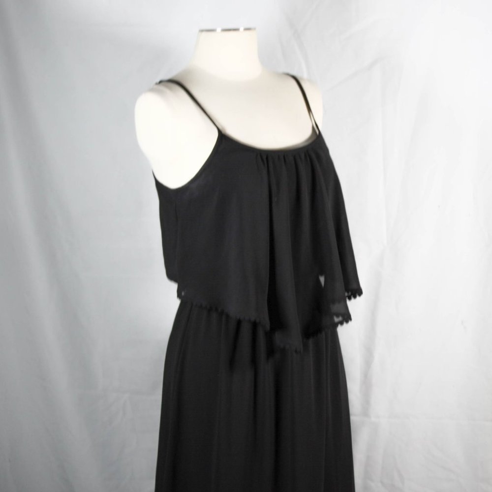Black Chiffon Like Maxi Dress Adjustable AHS Coven Misty Stevie Nicks Style